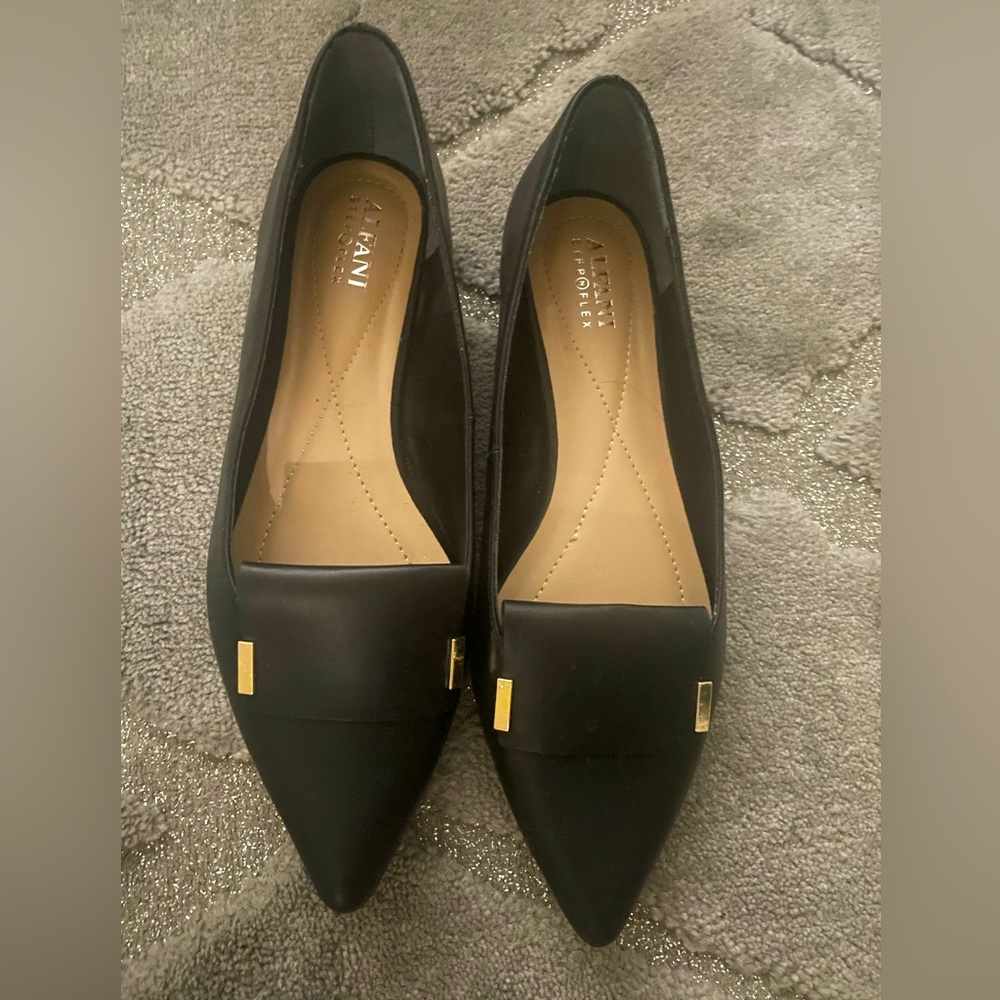 Alfani Black Leather Flat
